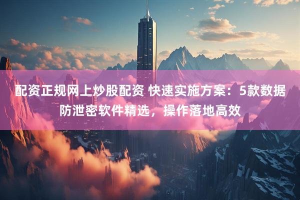 配资正规网上炒股配资 快速实施方案：5款数据防泄密软件精选，操作落地高效